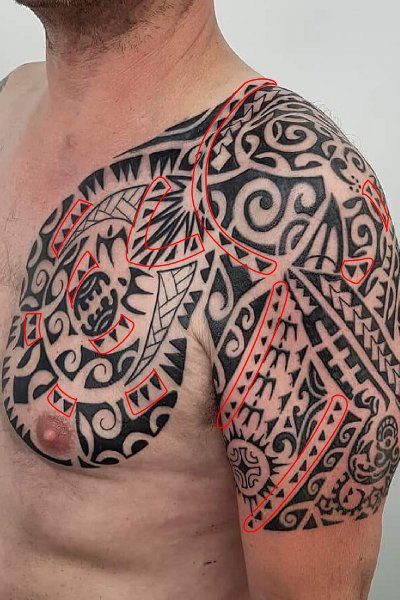 Tahitian tattoo with shark tooth Polynesian tattoo symbol
