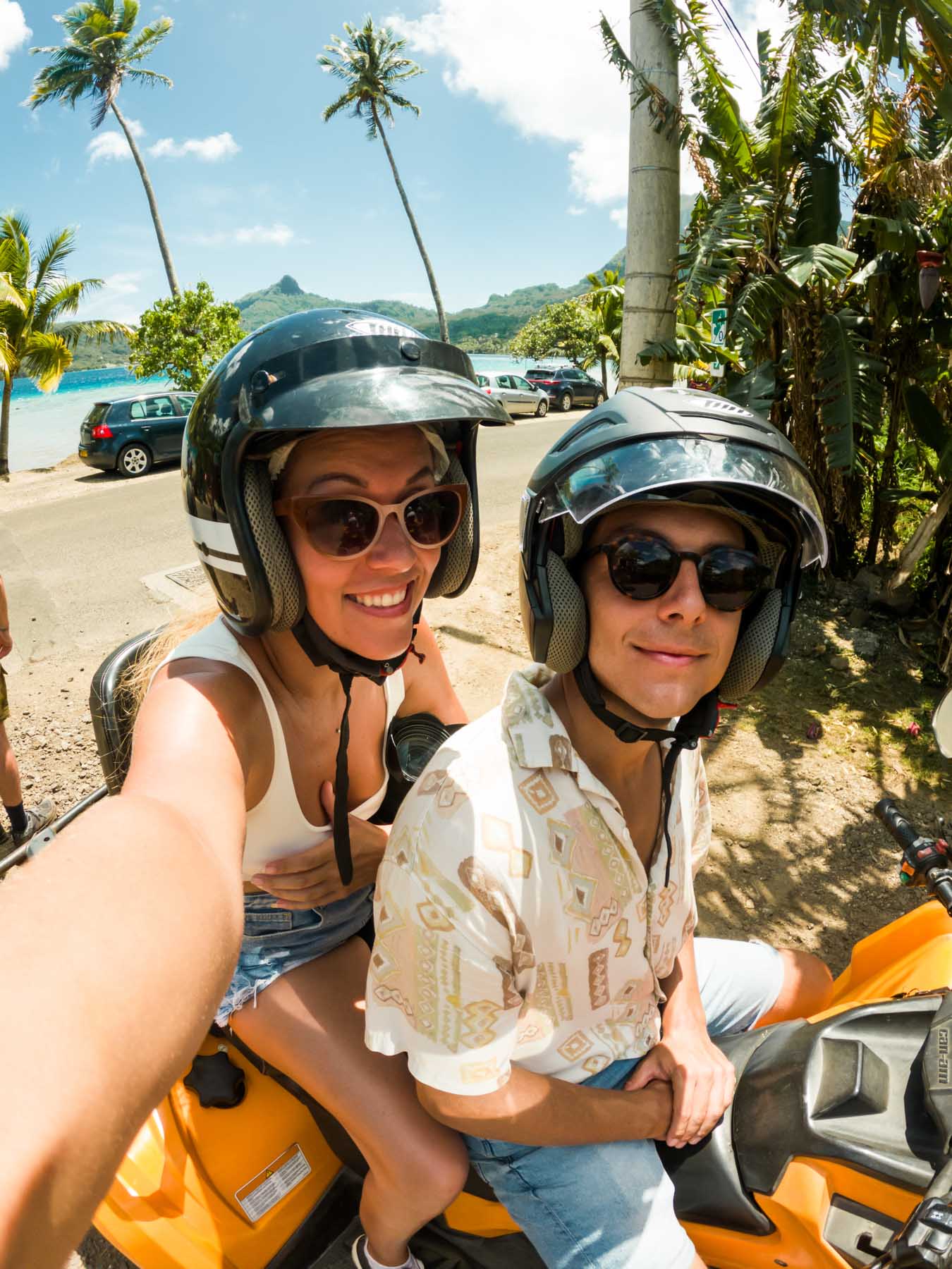 a couple on an ATV in Bora Bora