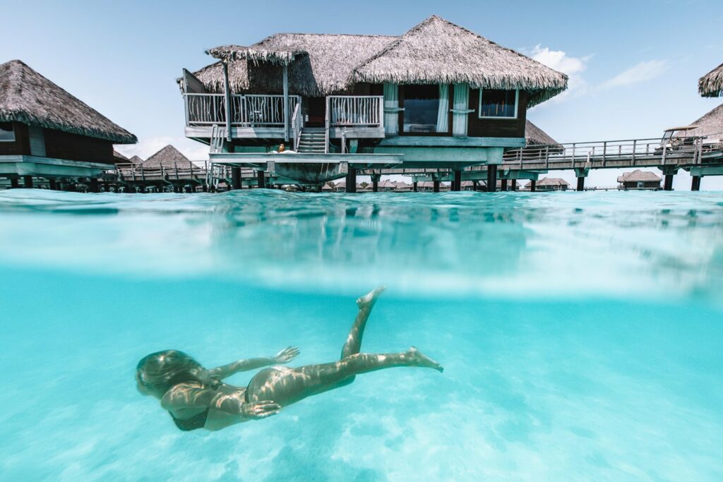 Overwater bungalow at the Intercontinental Thalasso Bora Bora
