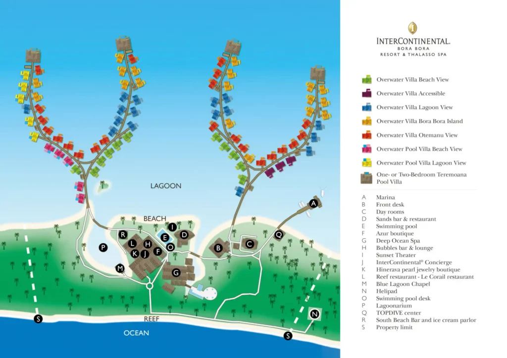 Intercontinental Thalasso Bora Bora Map of the resort