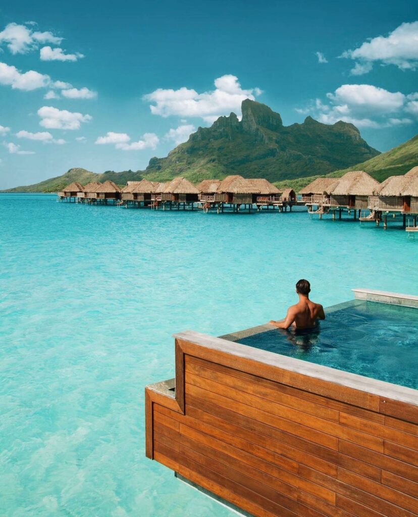 Mountain view from the four seasons bora bora