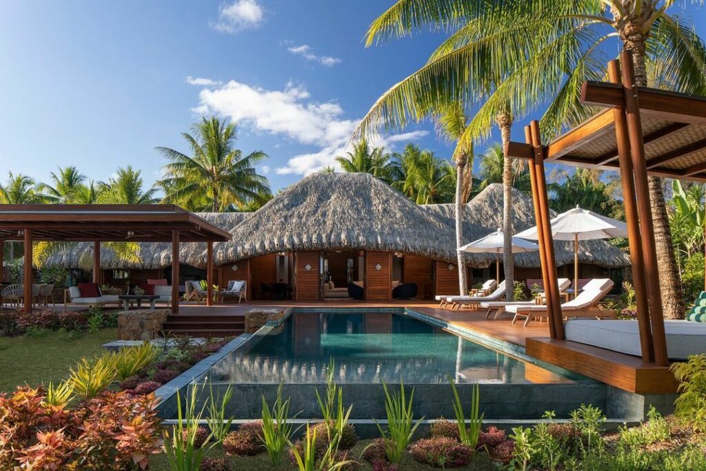 Two bedroom beachfront villa estate at the Four Seasons Bora Bora