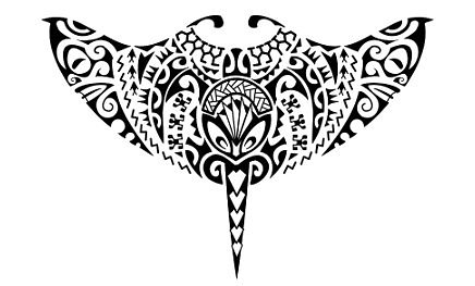 Manta ray polynesian tattoo