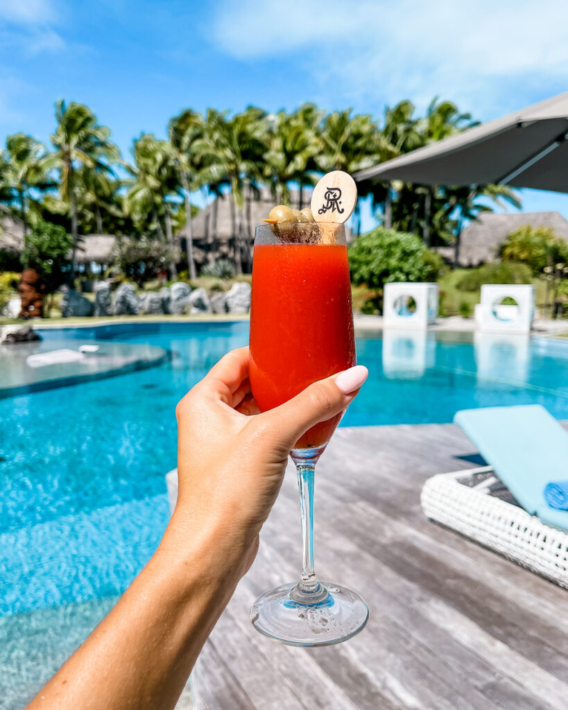 St Regis Bora Bora cocktail by the pool