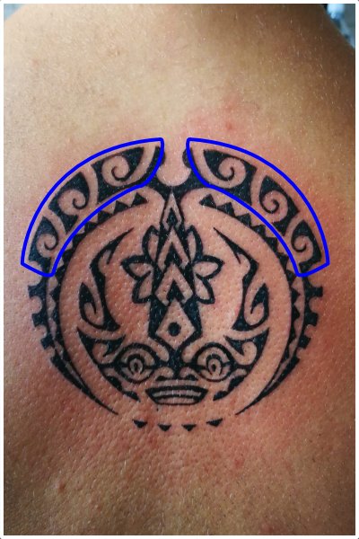 Tahitian tattoo with Ocean Polynesian tattoo symbol