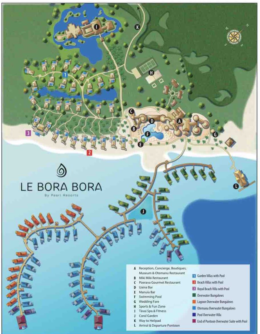 Le Bora Bora by Pearl Resort Map of the resort