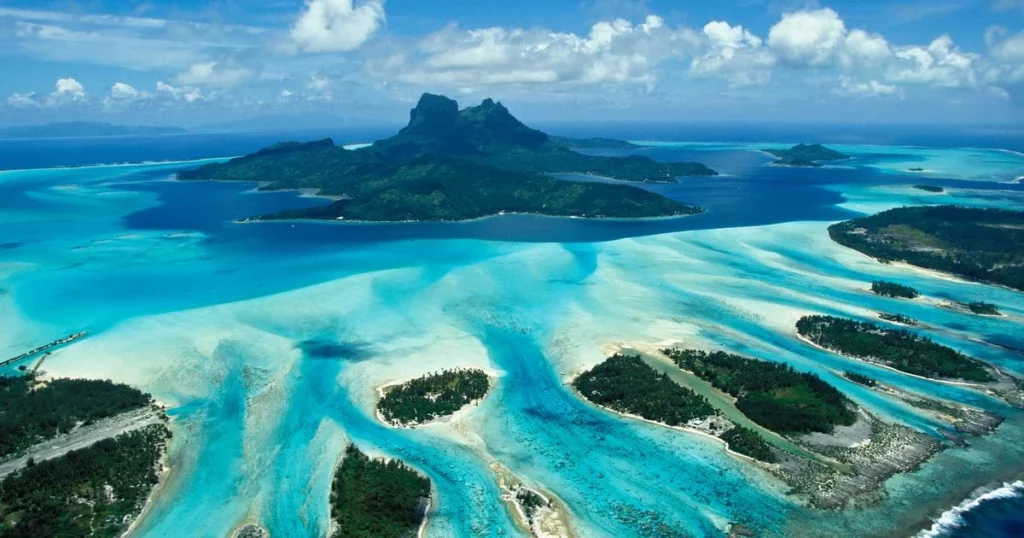 Plane view of Bora Bora