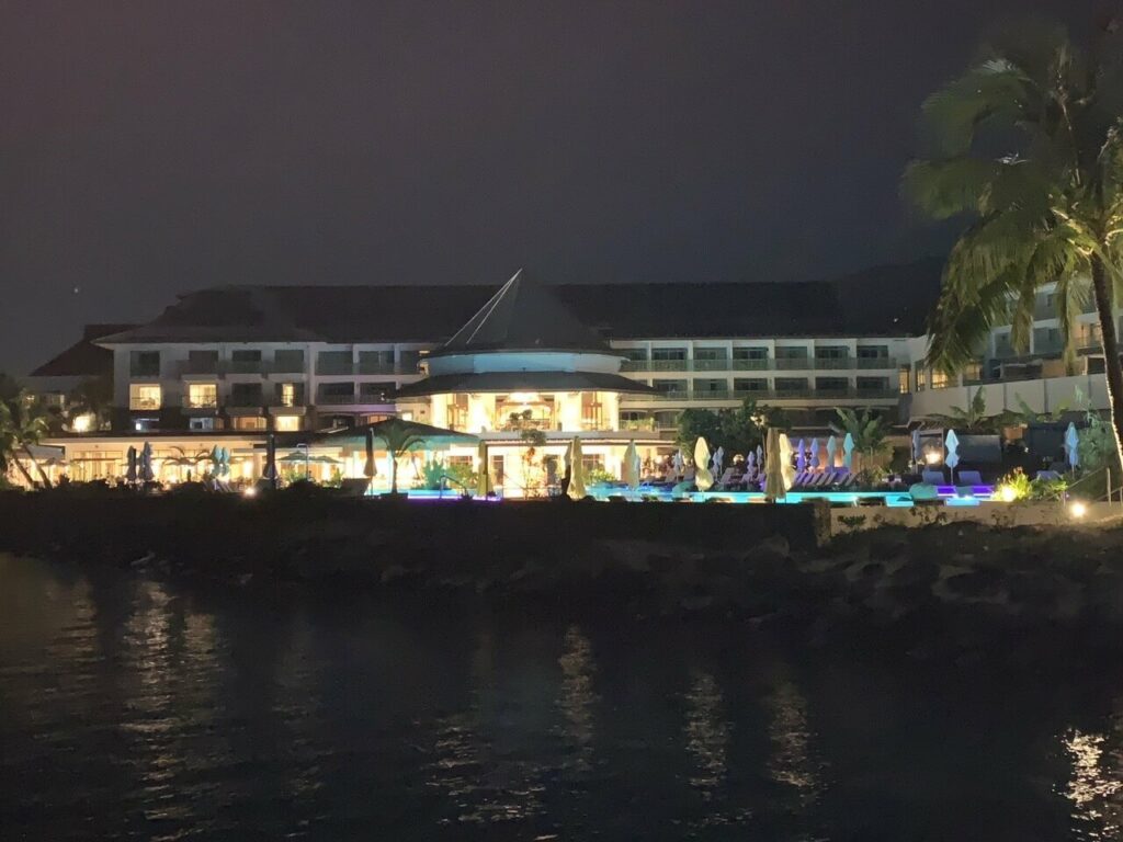 Hilton Tahiti at night