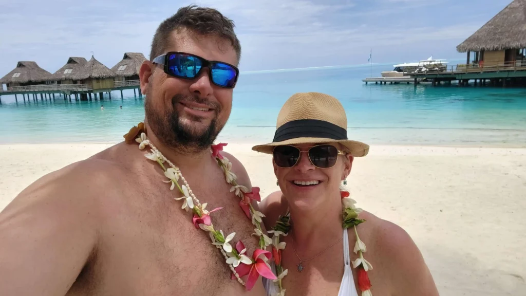 Couple in honeymoon at the Conrad Bora Bora