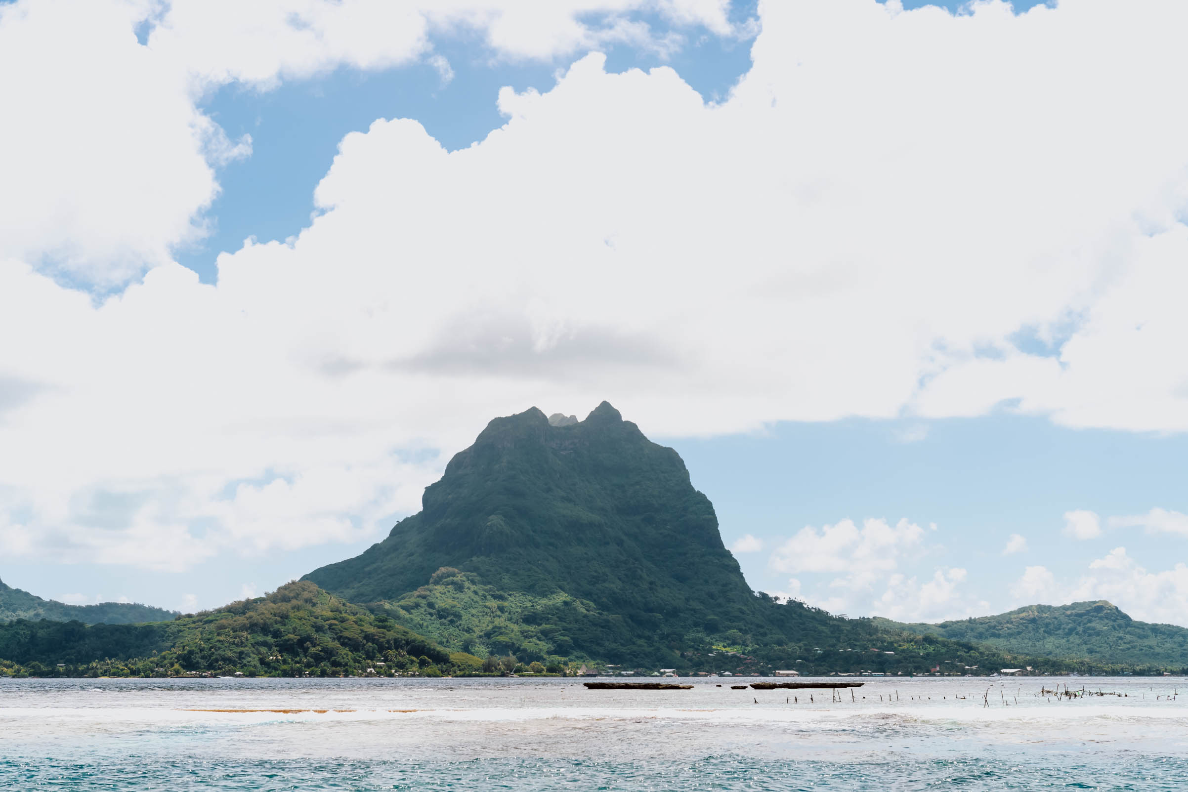 Otemanu mount in Bora Bora from a distance
