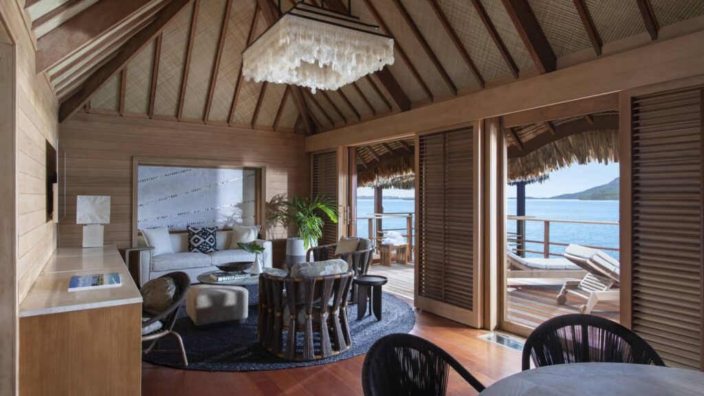 Living Room - One Bedroom Otemanu Overwater Bungalow Suite With Plunge Pool - Four Seasons Resort Bora Bora