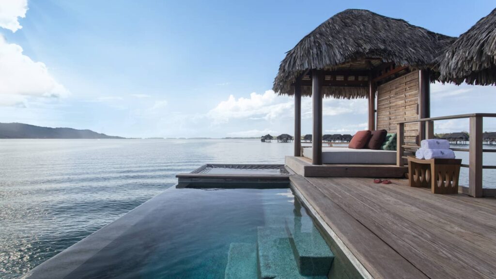 Outside deck with pool - One Bedroom Otemanu Overwater Bungalow Suite With Plunge Pool - Four Seasons Resort Bora Bora