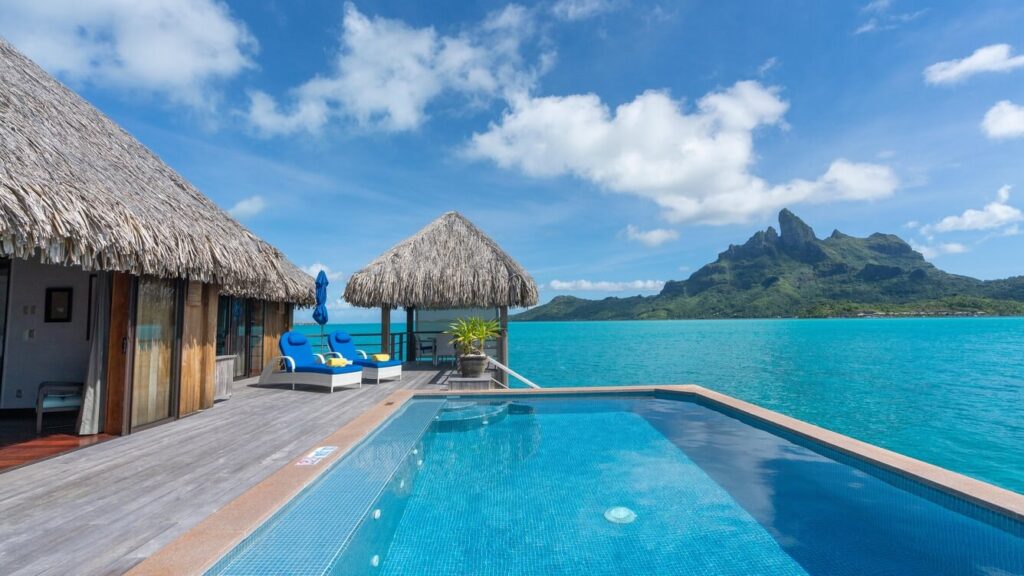 Outside deck with Otemanu view - Overwater Royal With Pool - St Régis Bora Bora