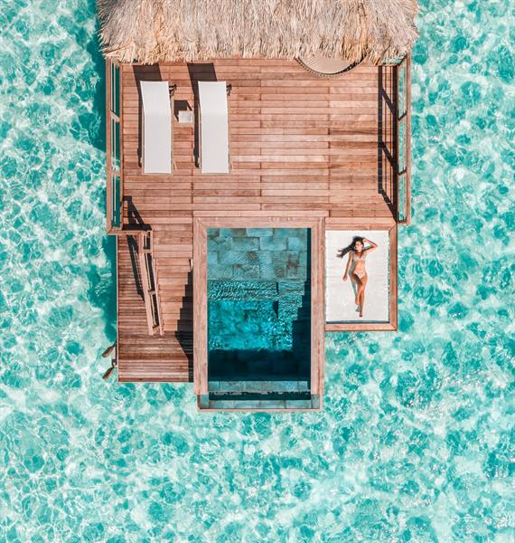 Drone view - Pool Overwater Villa - Le Bora Bora By Pearl Resorts
