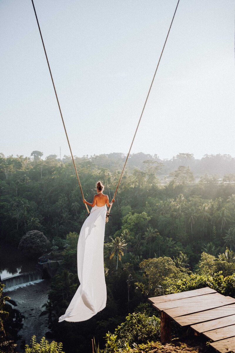 Billie on the Bali jungle swing